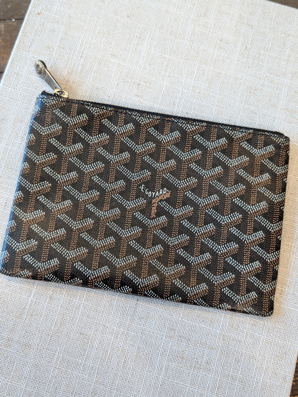 Goyard Brown/Black Pm Zip Pouch